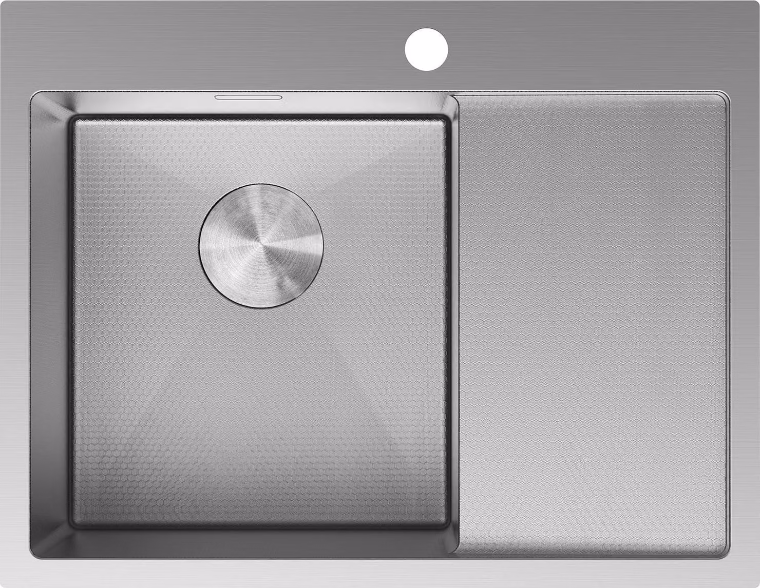 Mexen Exar lavello in acciaio 1 vasca con sgocciolatoio, sinistro 620 x 480 mm, inox HC - 6431621005L-01HC