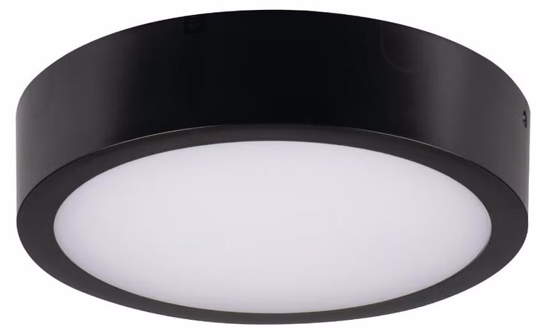 Plafoniera LED rotonda con telecomando DABER nera 13W, tonalità di bianco, 1490 lm, plastica, dimensioni: 5,9 x 25,1 x 25,1 cm, IP66, Kanlux