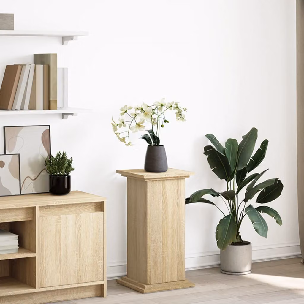 Espositore con portaoggetti vidaXL in legno color marrone, design moderno per soggiorno o giardino, L 31 cm x P 30 cm x H 60 cm
