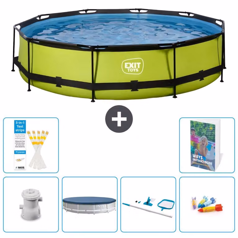 Piscina gonfiabile rettangolare - 360x76 cm - Set da 5 pezzi - Modello S299