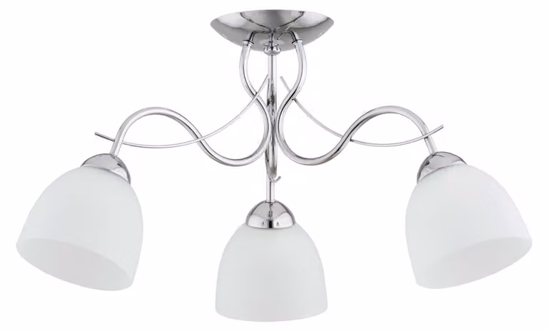 Lampada da soffitto ARINA cromata bianca 3xE27x15W in metallo, dimensioni: 32x58x58 cm, IP20, Alfa