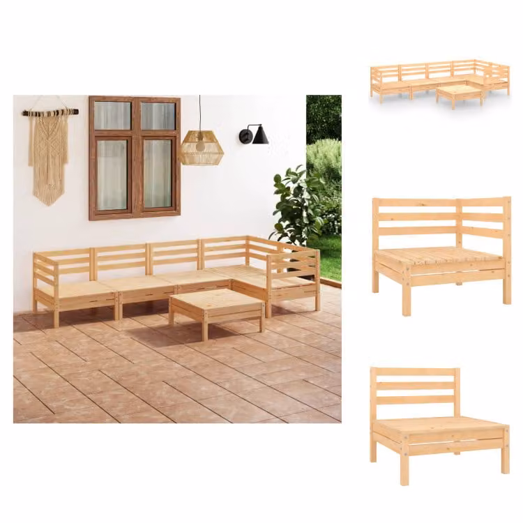 vidaXL Set di 6 pezzi da giardino in pino massiccio - Set di mobili da giardino