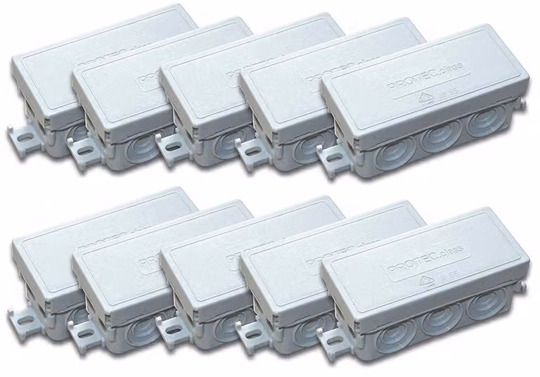 Protec.class, scatola di connessione, scatola di derivazione, 89 x 43 x 37 mm, grado di protezione IP55, adatta per ambienti umidi (confezione da 20 pezzi, scatole di derivazione)