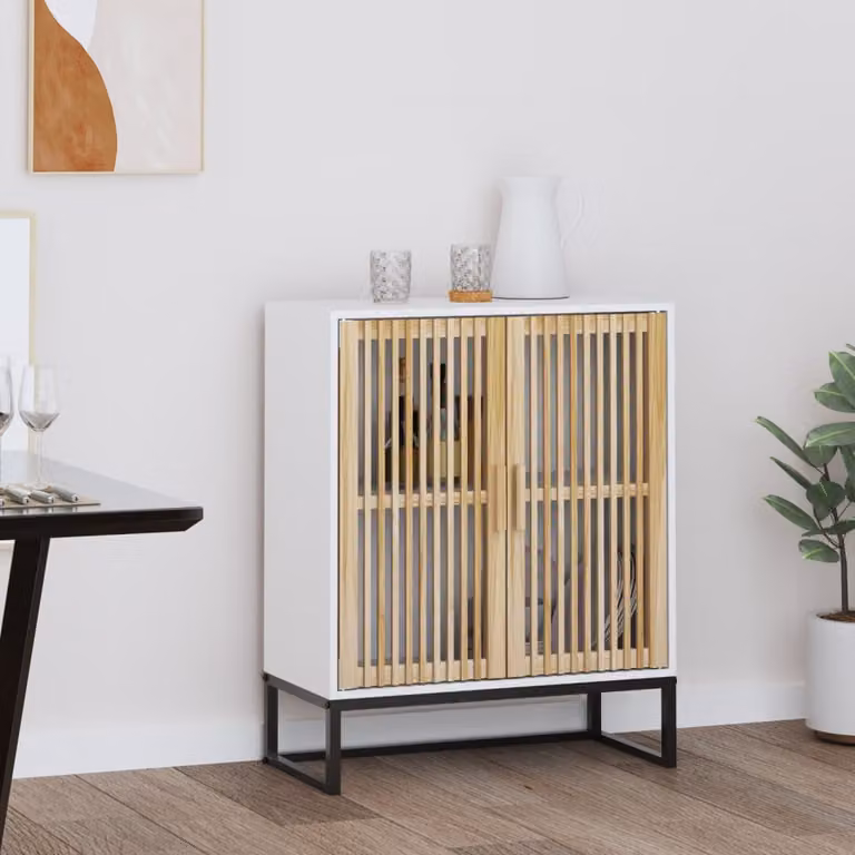 Credenza a parete vidaXL in legno di pino bianco con ante a battente L/P/H: 60 x 30 x 75 cm