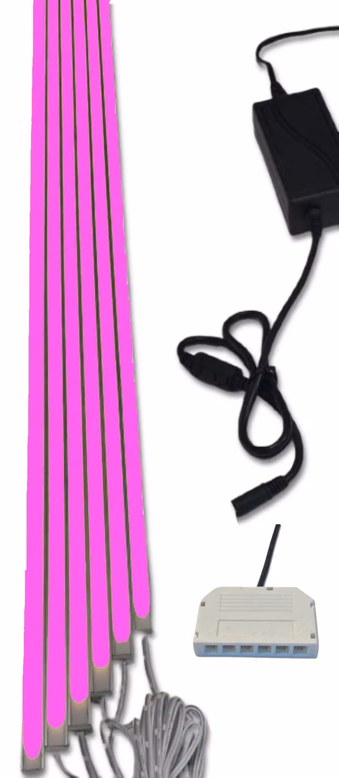 7533 Luce LED binario in plastica bianco 6x100cm alimentazione rosa