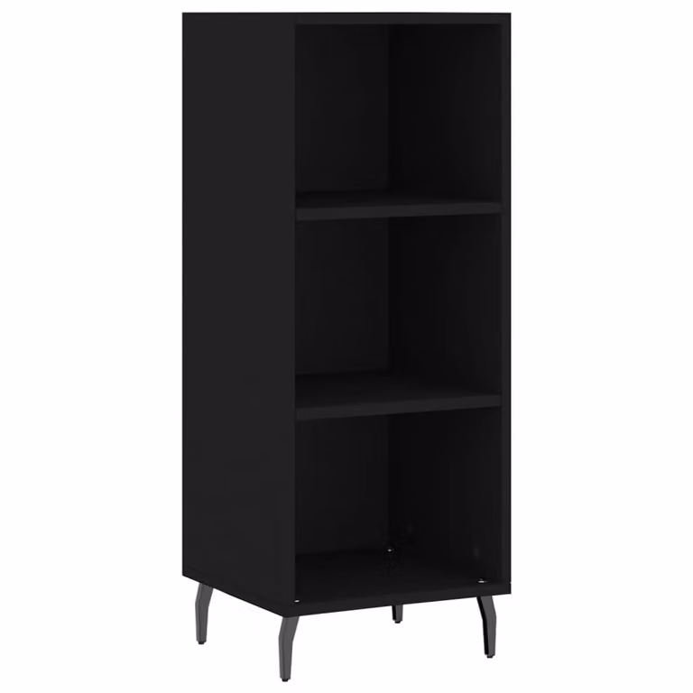 Credenza Nera 34,5x32,5x90 cm in Legno Multistrato