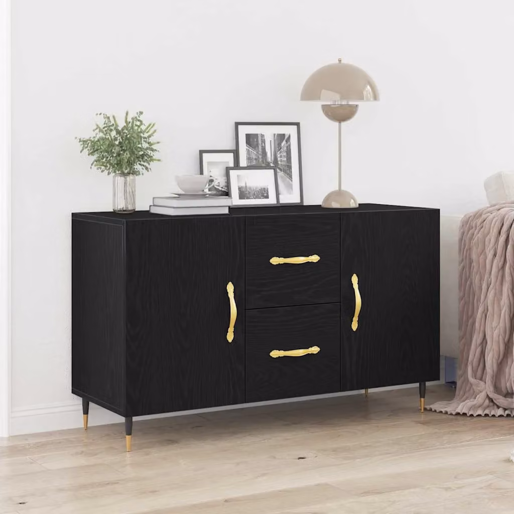 Credenza moderna vidaXL in legno ingegnerizzato nero L 100 x P 36 x H 60 cm