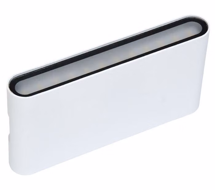 Ecolite Bianco sottile LED per facciate ovali 2x 6W IP65 CCT ZFP12-BI