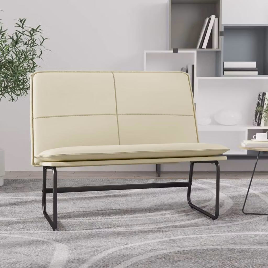 Panca vidaXL in similpelle beige per soggiorno L: 100 cm, P: 75 cm, H: 76 cm