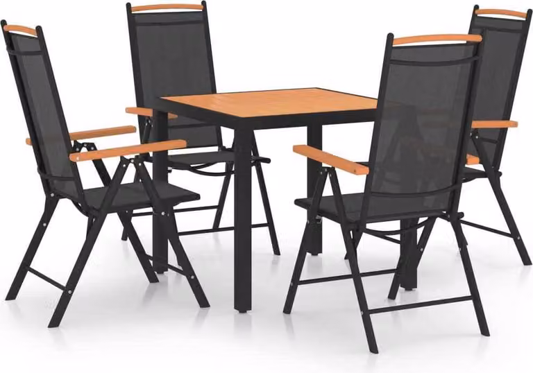Maison Exclusive - Set da pranzo da giardino 5 pezzi in alluminio nero