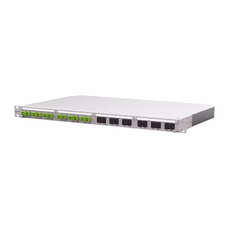 Metz Connect OpDAT PA pannello di permutazione VIK 12xLC-D (verde lime), OM5, grigio 1502207M12-E