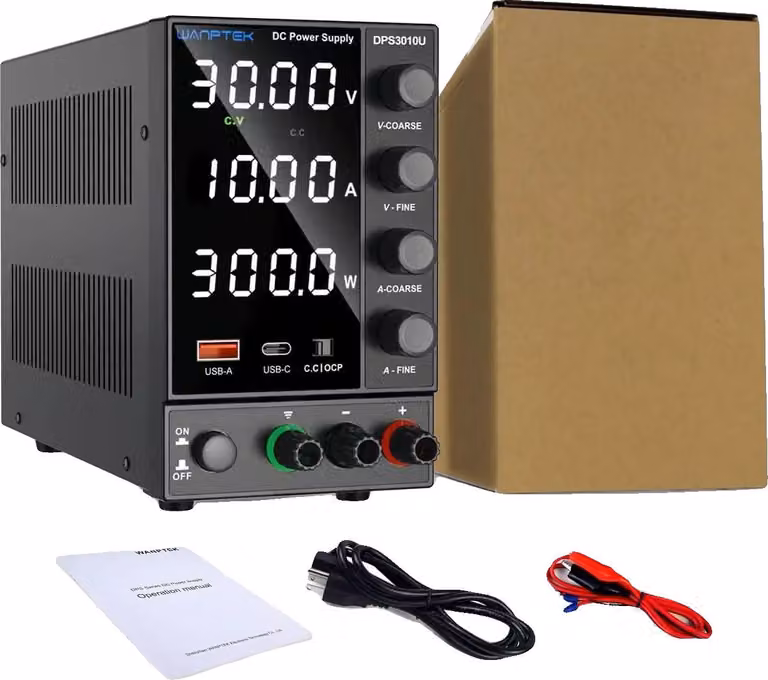 Alimentatore DC, ricarica rapida USB-A/Type-C, display ad alta precisione, DPS3010U 30V 10A