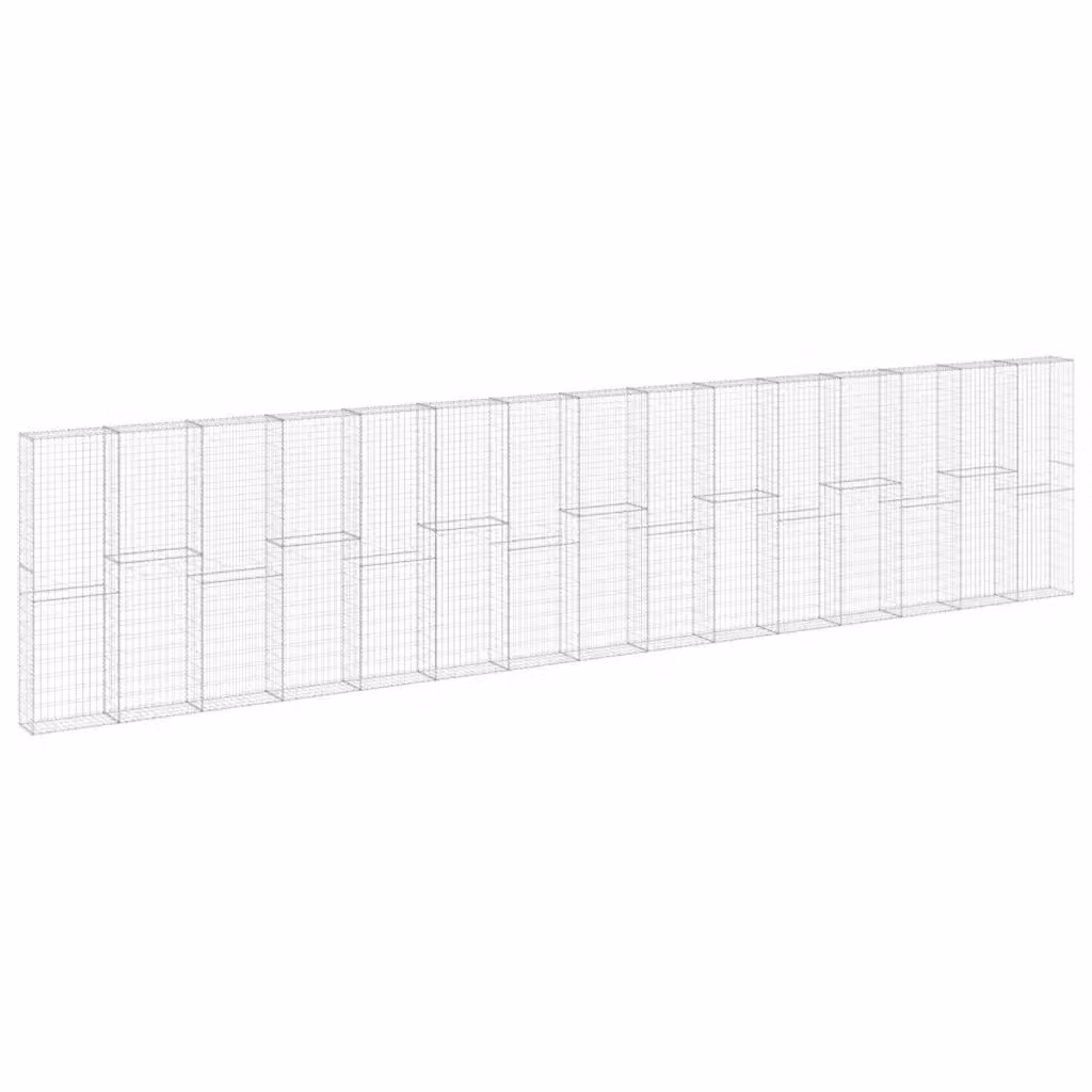 Gabbione in acciaio zincato color argento vidaXL L: 900 cm, P: 30 cm, H: 200 cm – 2