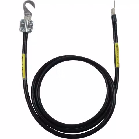 Cavo di messa a terra Dehn, sezione 16mm², lunghezza 1,5 metri, flessibile, con 1 connettore per cavo (B)M8/10 e 1 morsetto a stelo KS 416016