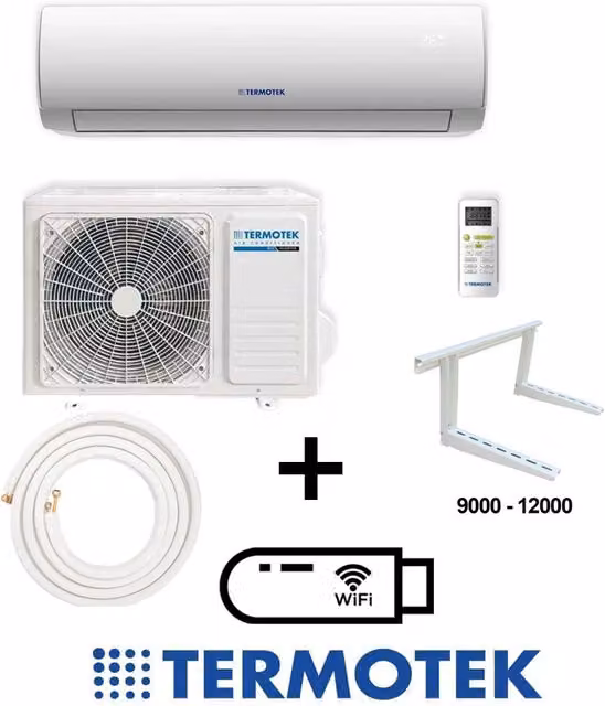 Climatizzatore 12000 BTU + KIT WIFI + KIT RAME 3MT+ STAFFA AIRPLUS C12 Inverter A++