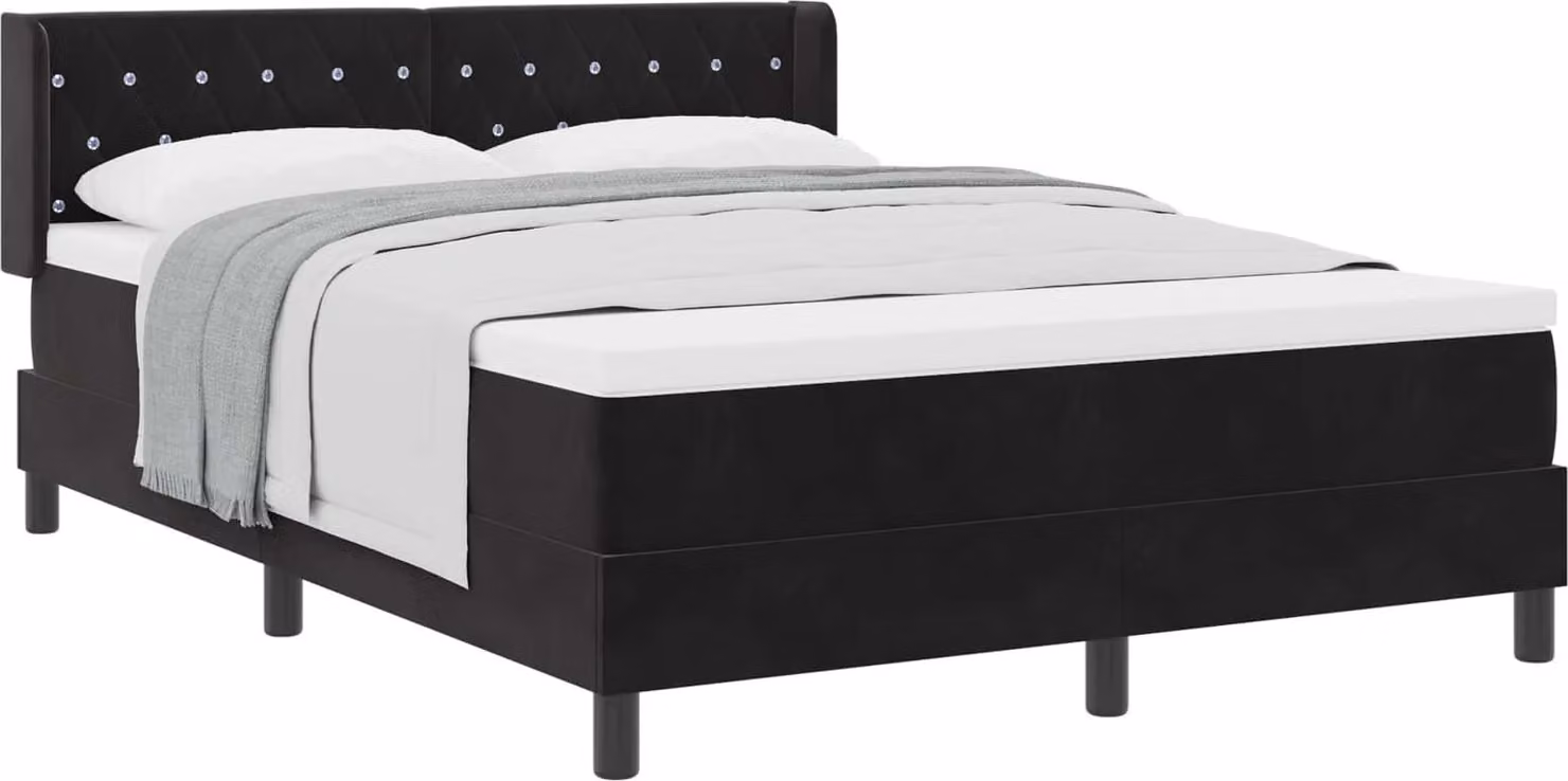 Letto a molle con materasso nero 100x200 cm Velvet Black