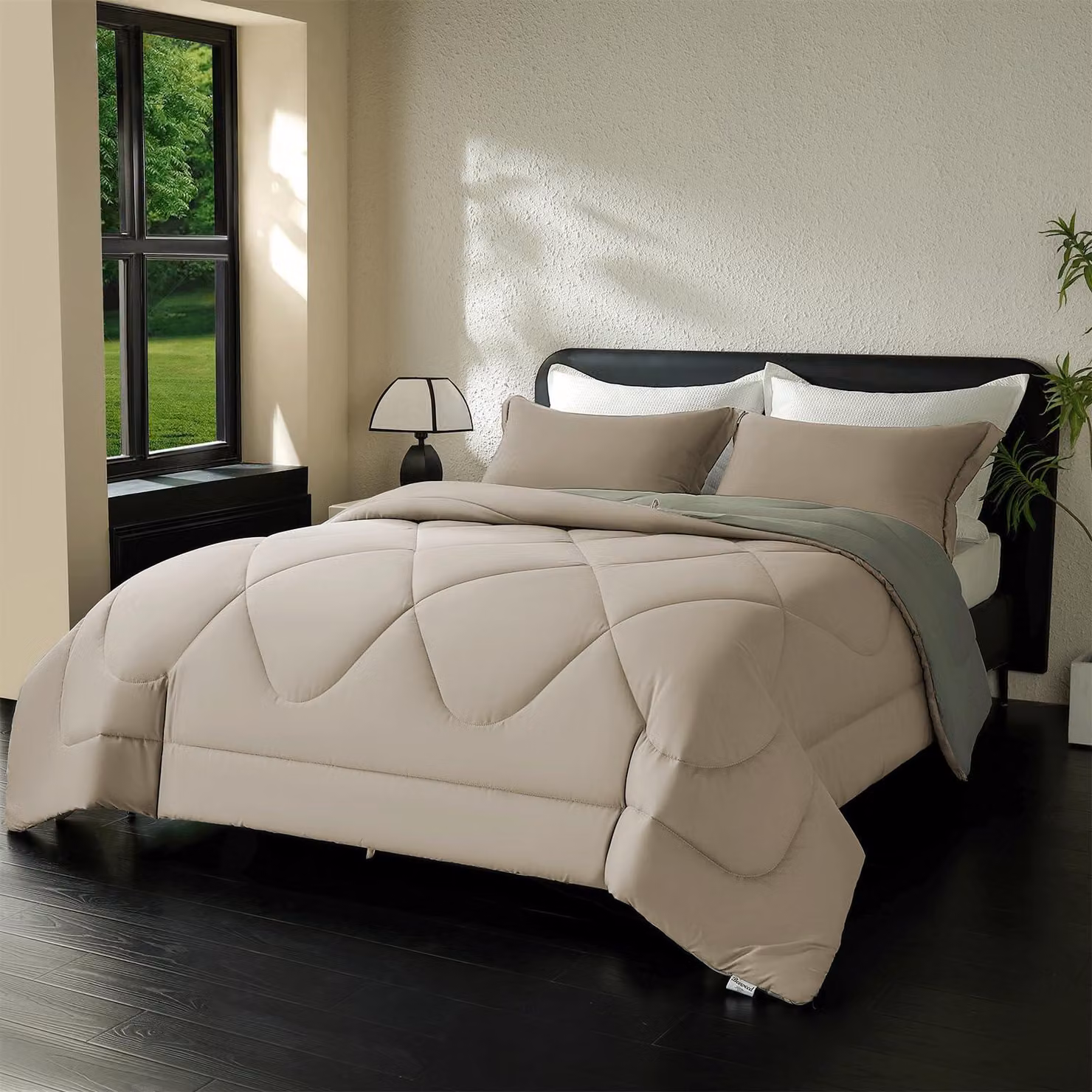 Coperta per tutto l'anno, reversibile, 260 x 240 cm, in microfibra, ideale per la camera da letto