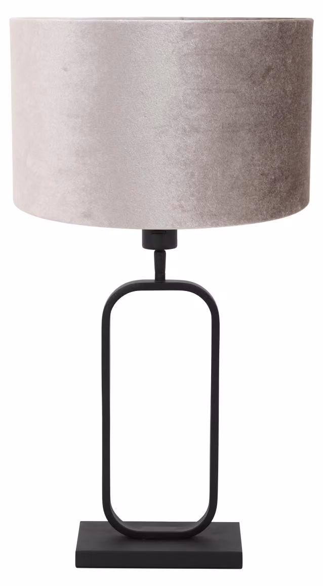 Lampada da tavolo - nero - Stang - metallo velluto - lampada da comodino - E27 - 4806ZW - Steinhauer