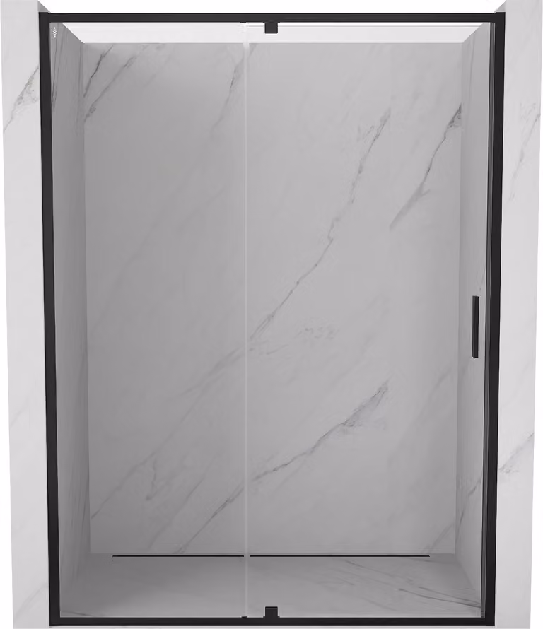 Mexen Exo porta doccia a battente 130 cm, trasparente, nero - 819-130-000-70-00