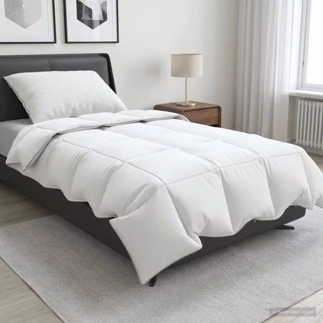 Set di 2 piumoni estivi traspiranti vidaXL in piume e piumino bianco L: 137 cm, P: 200 cm