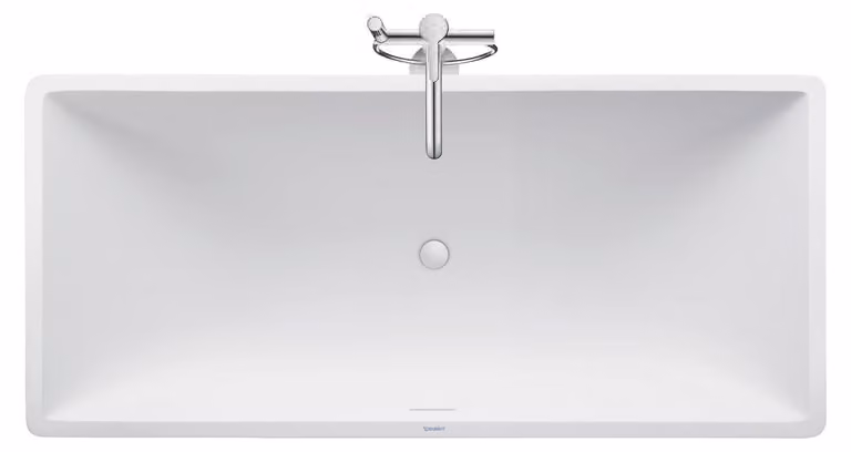 Duravit DuraSquare Baignoire en pose libre, 2 pentes de dos, avec garniture d'écoulement, 1850x850mm, blanc mat, 700430000000000, 700430000000000