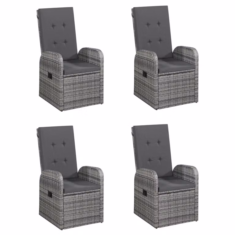 vidaXL set da pranzo da giardino 5 pezzi grigio