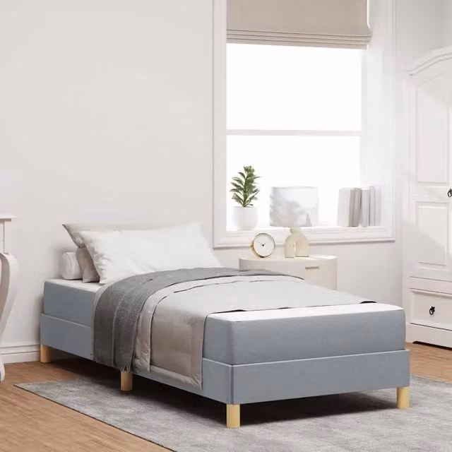 Letto a molle con materasso-Struttura Letto con Materasso Grigio chiaro 90 x 200 cm Tessuto 240239