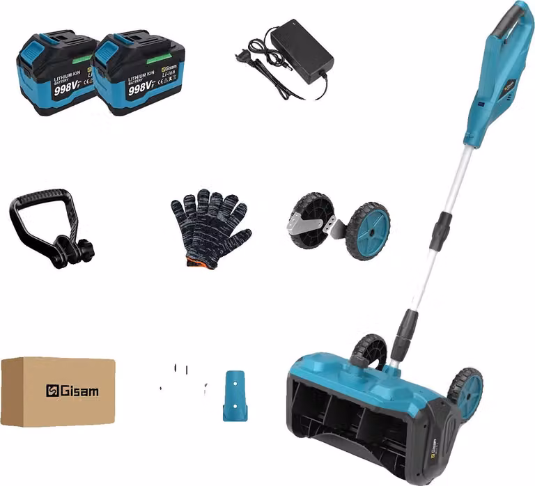 Spazzaneve elettrico, motore brushless, funzionamento senza fili, 2 batterie, elettrico