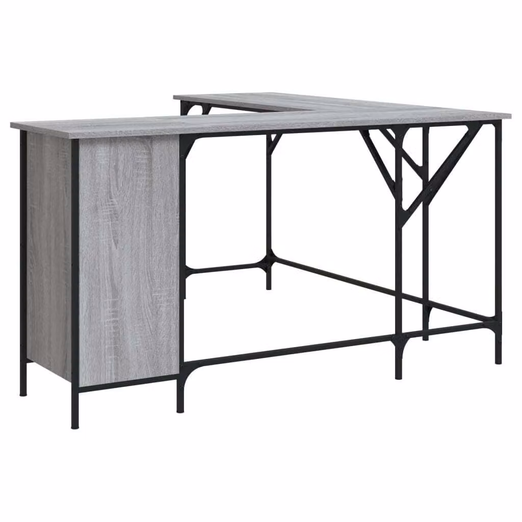 Scrivania Grigio Sonoma 141x141x75 cm in Legno Multistrato