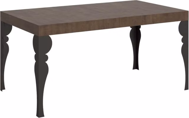 Tavolo da pranzo allungabile Paxon moderno in legno e metallo color noce L/P/H: 160-420 x 90 x 77 cm – 1