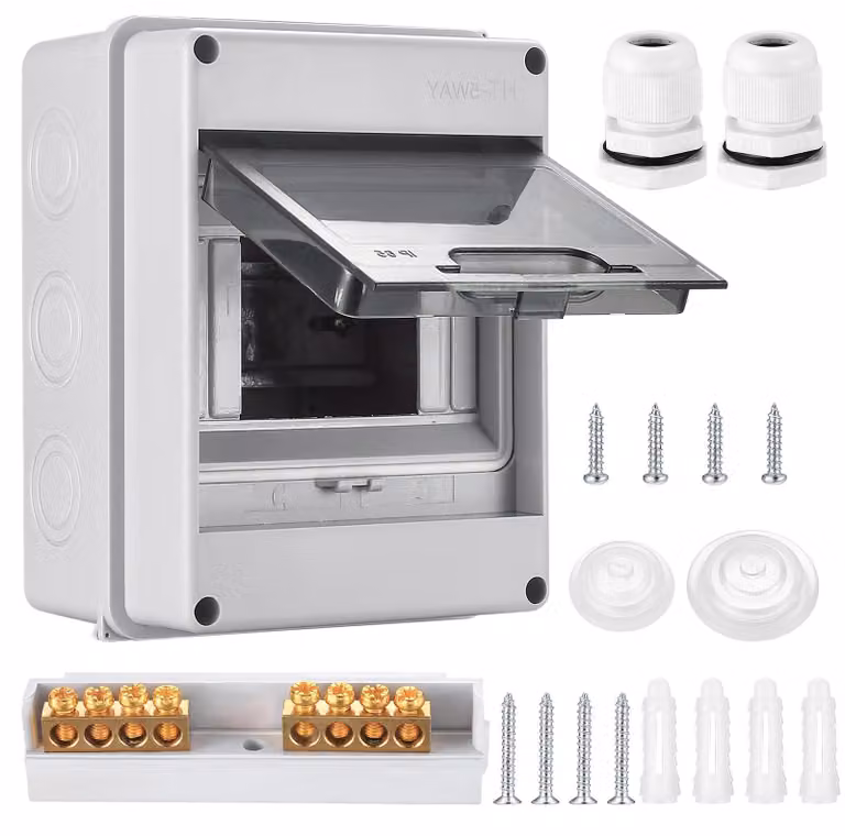 Quadro elettrico a parete - Distributore a 5 vie - 16 x 12 x 9,3 cm - Impermeabile IP65