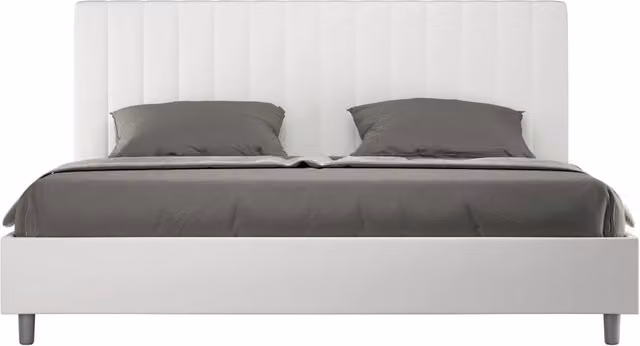 ityhome Letto matrimoniale king size senza rete imbottito 190x190 similpelle bianco Agueda