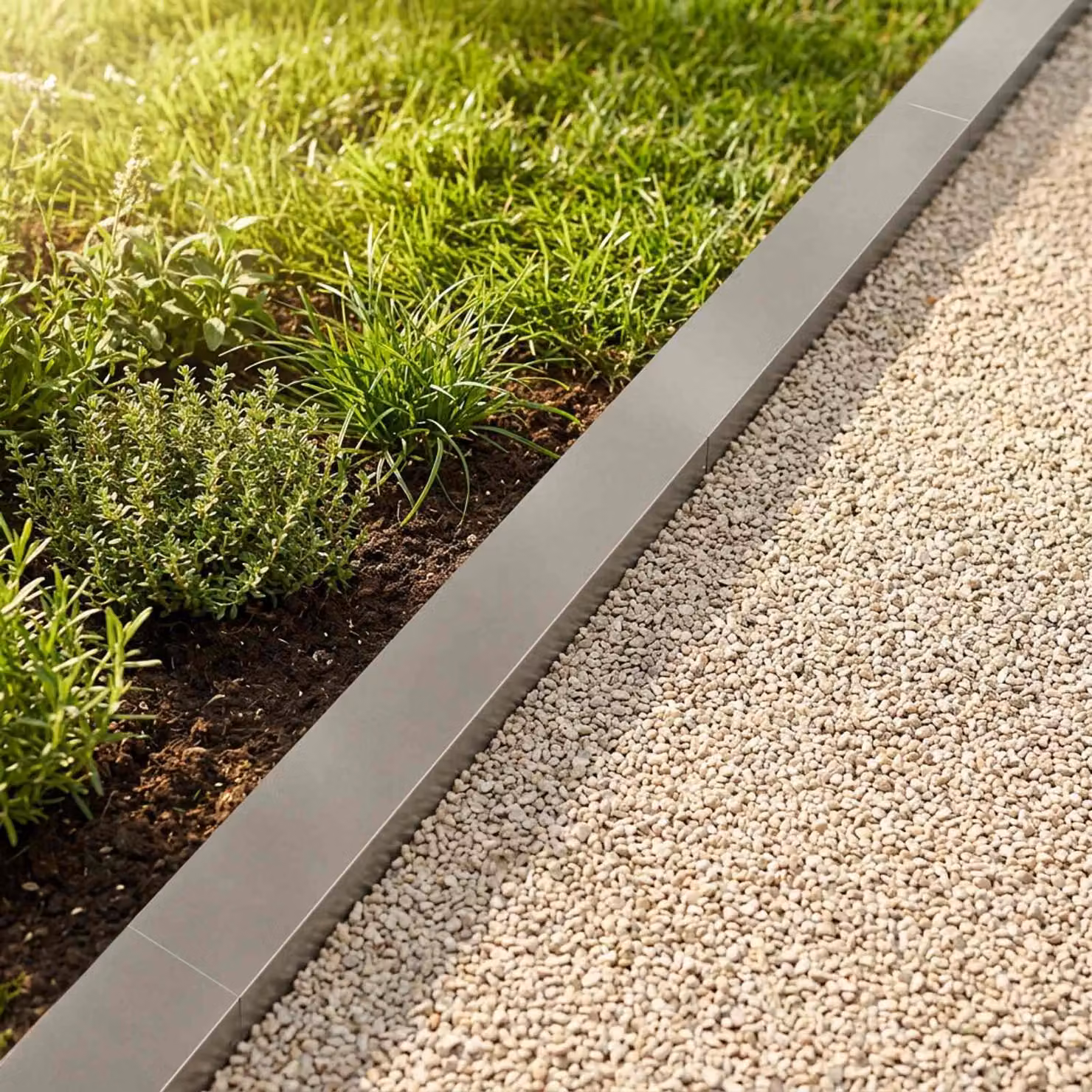 Set di 10 profili di copertura per giardino vidaXL in acciaio inossidabile grigio, L: 100 cm, P: 10 cm, H: 5 cm