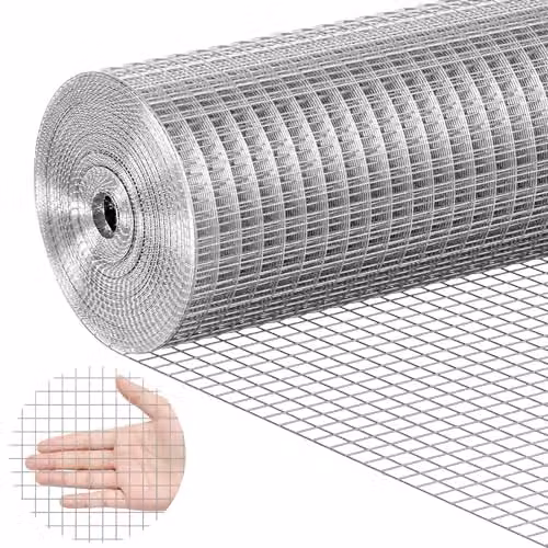 VEVOR Tessuto Hardware, 24 pollici x 25 piedi calibro 19, rotolo di rete metallica zincata a caldo, recinzione metallica per polli, rete metallica per pollame