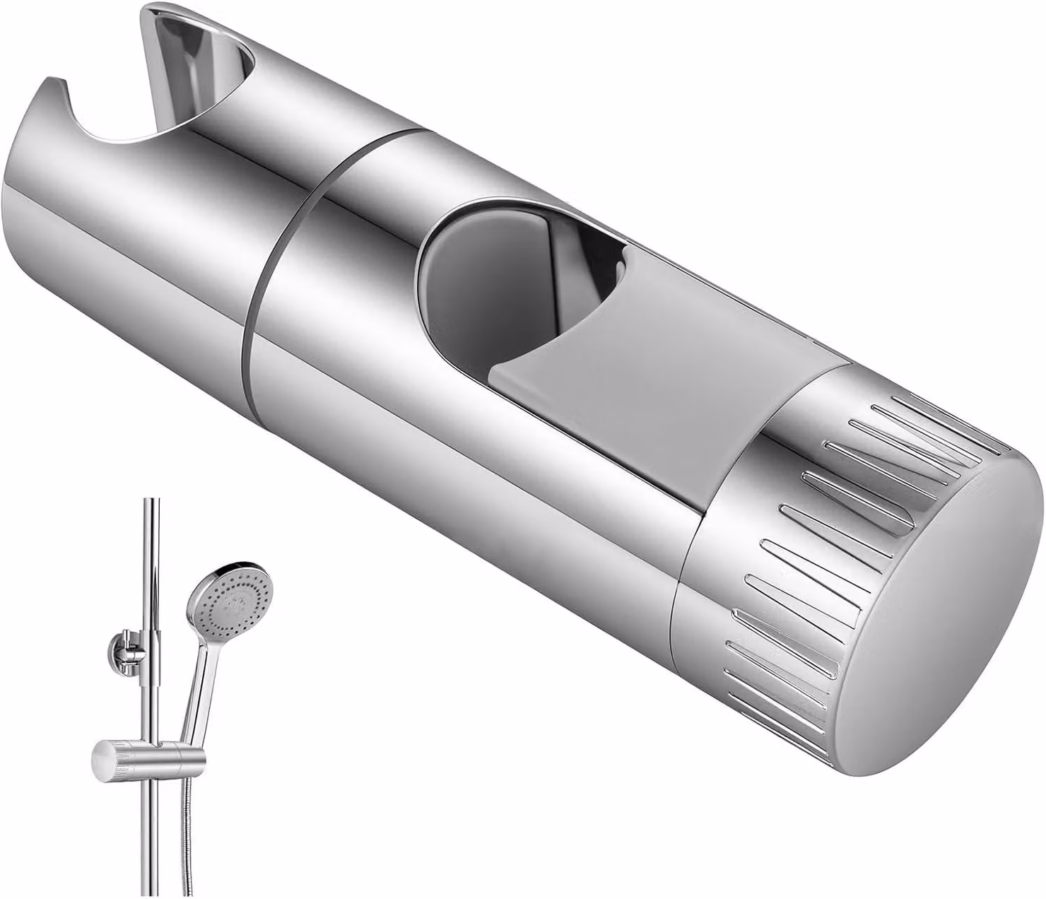 Supporto per soffione doccia per barre di scorrimento da 18 a 27 mm - Regolabile - Braccio universale sostituibile per soffione doccia - Non richiede foratura