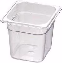 Bacinella per alimenti Cambro Mod. 1/6 Gastronorm in plastica trasparente con coperchio sciolto, capacità 2,2 l