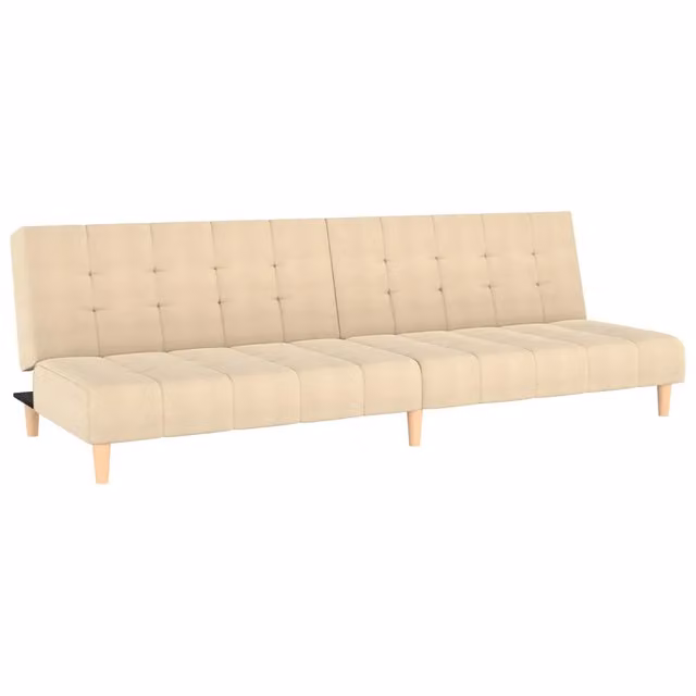 Divano letto | Sof¨¤ letto | Letto singolo a 2 Posti Crema in Tessuto