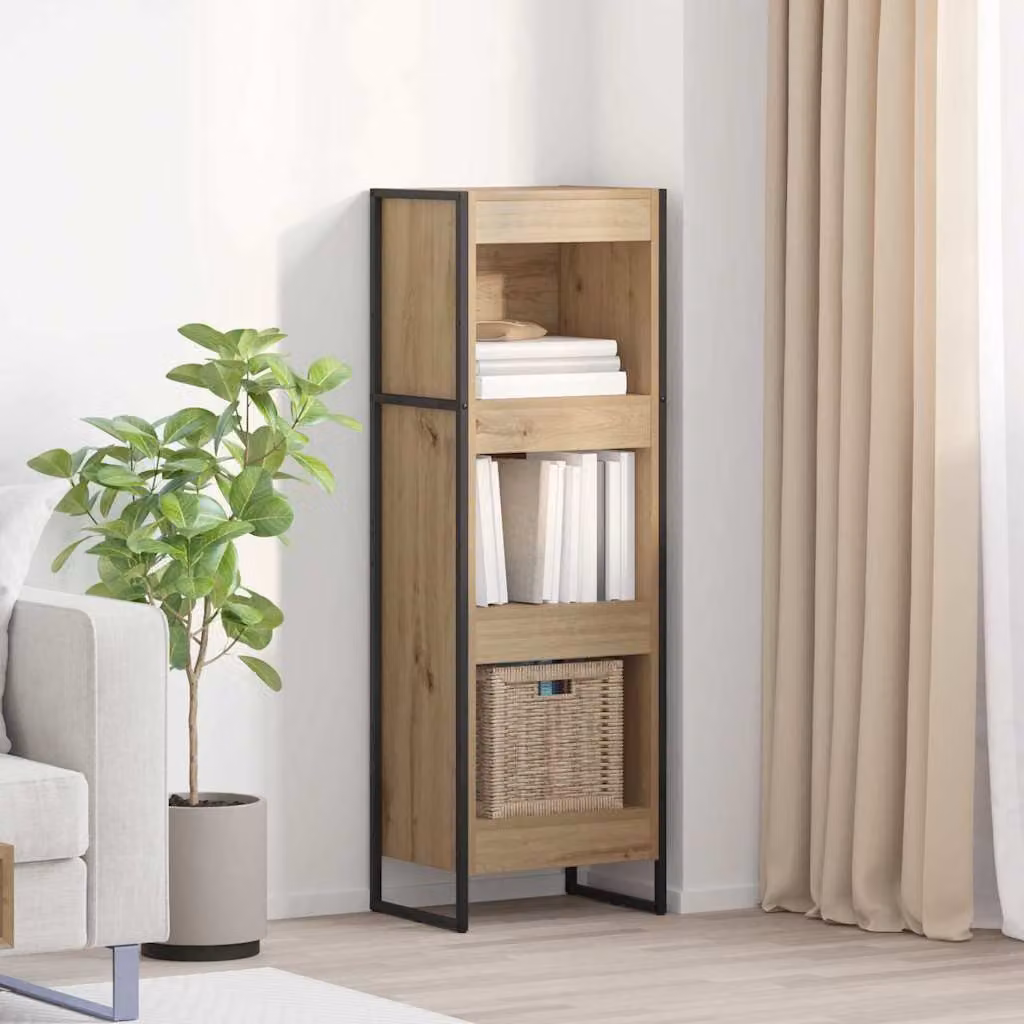 Armadio per libri stile industrial vidaXL in legno e metallo marrone L/P/H: 40 x 30 x 121 cm