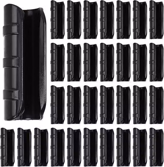 Protezione in vetro con clip di fissaggio in plastica per porte e finestre, 50 pezzi, nero