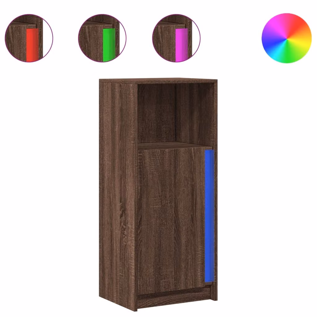 Credenza con LED Rovere Marrone 42,5x34x100cm Legno Multistrato