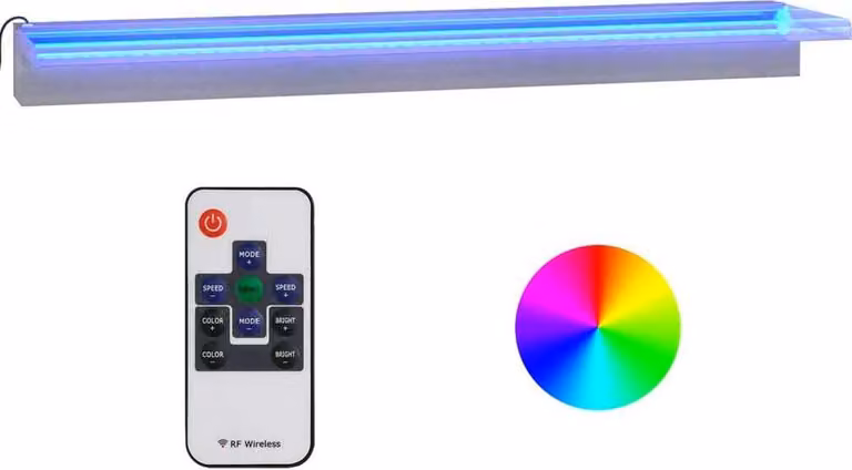 Sfioratore a Cascata con LED RGB Acciaio Inox 90 cm