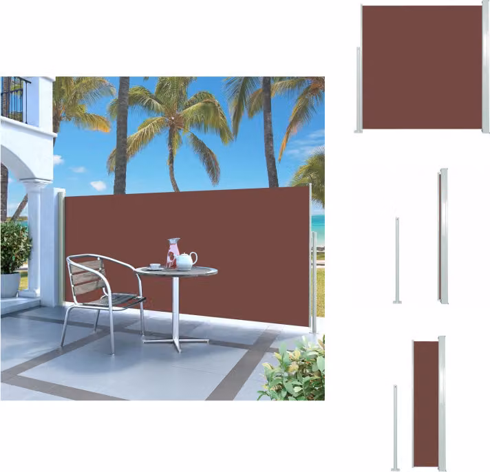 vidaXL Tenda laterale estensibile 140x300 cm Marrone - Ombrelloni e tende da sole