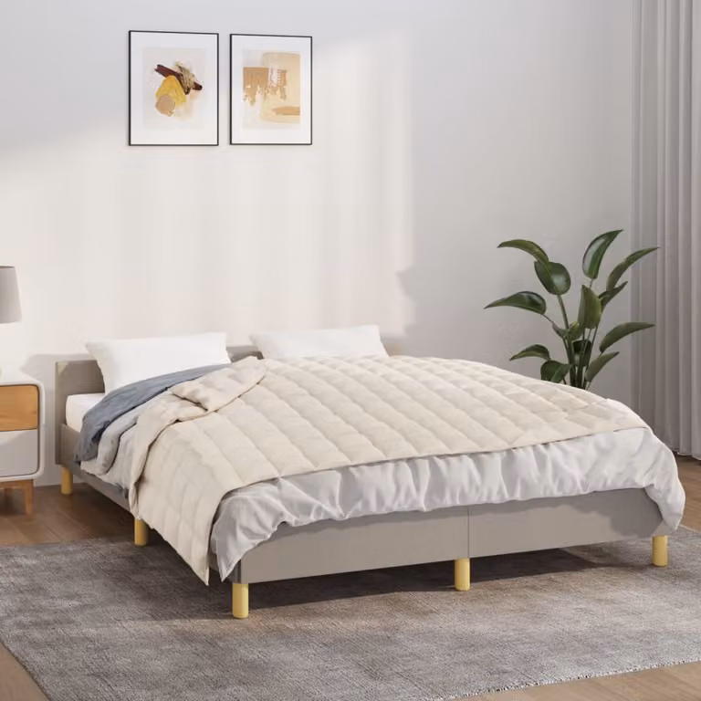 Coperta Ponderata vidaXL in Microfibra e Cotone Beige L: 135 cm x P: 200 cm, 10 kg