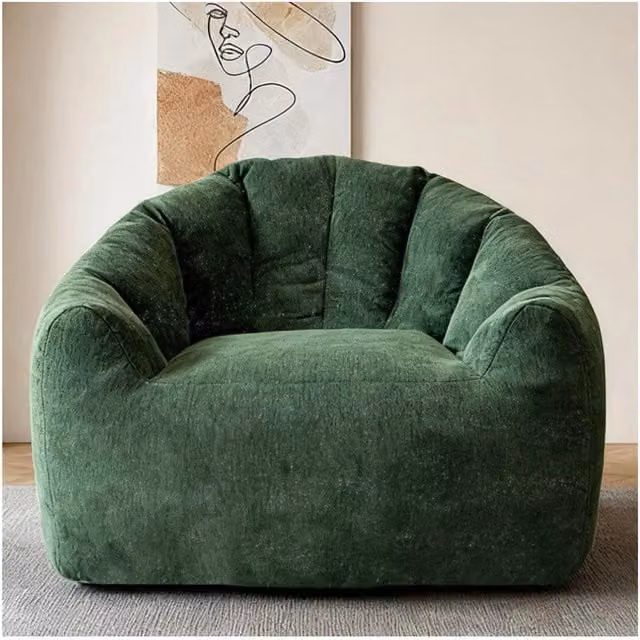 Poltrona a Sacco Ergonomica MINIMAL Relax in Tessuto Verde per Adulti – 1