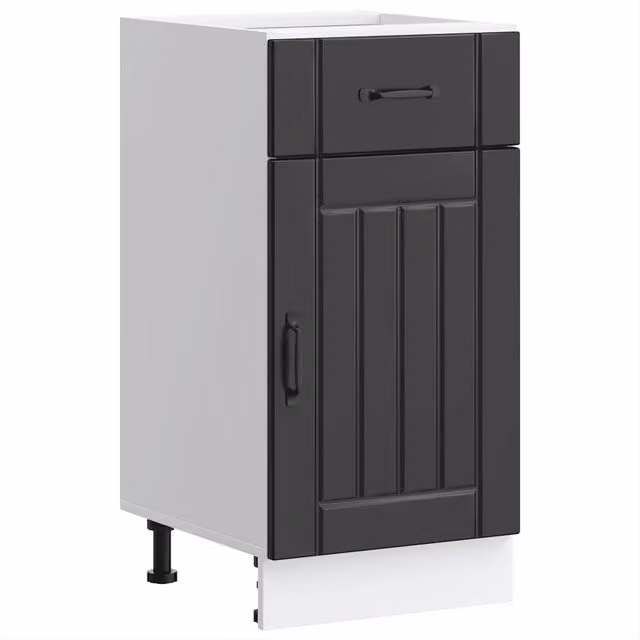 Mobile da cucina moderno con pratiche ante contenitore 40 x 46 x 81,5 cm legno composito nero 02_0050063