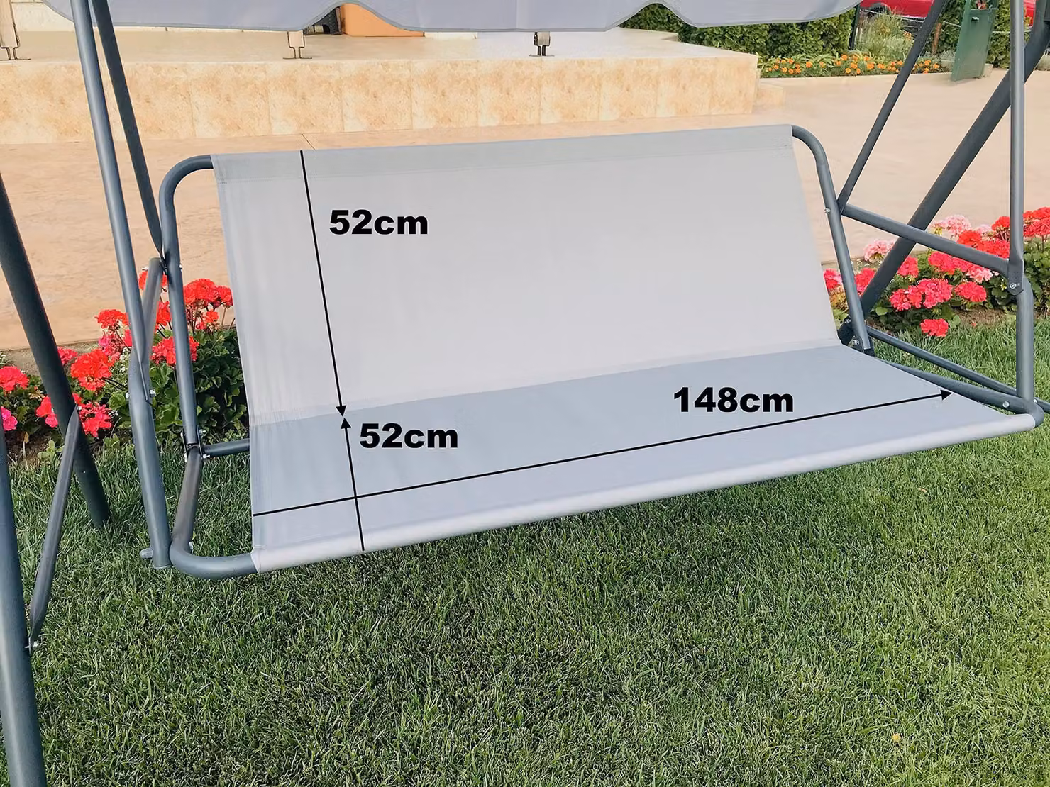 Omgoods - Copertura di ricambio per sedia a dondolo, 148 x 52 x 52 cm, grigio