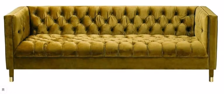 Gelb Dreisitzer Textil Chesterfield Wohnzimmer Modern Design Couchen Sofa