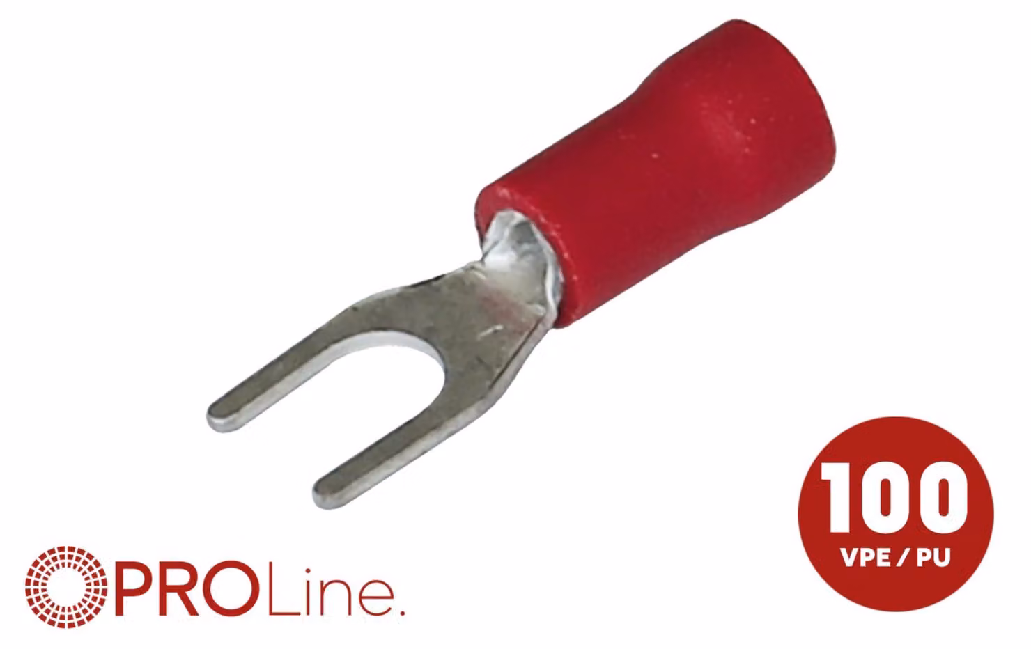 Capocorda a forcella 0,5mm²-1,5mm²/4,4mm rosso S 100 pezzi
