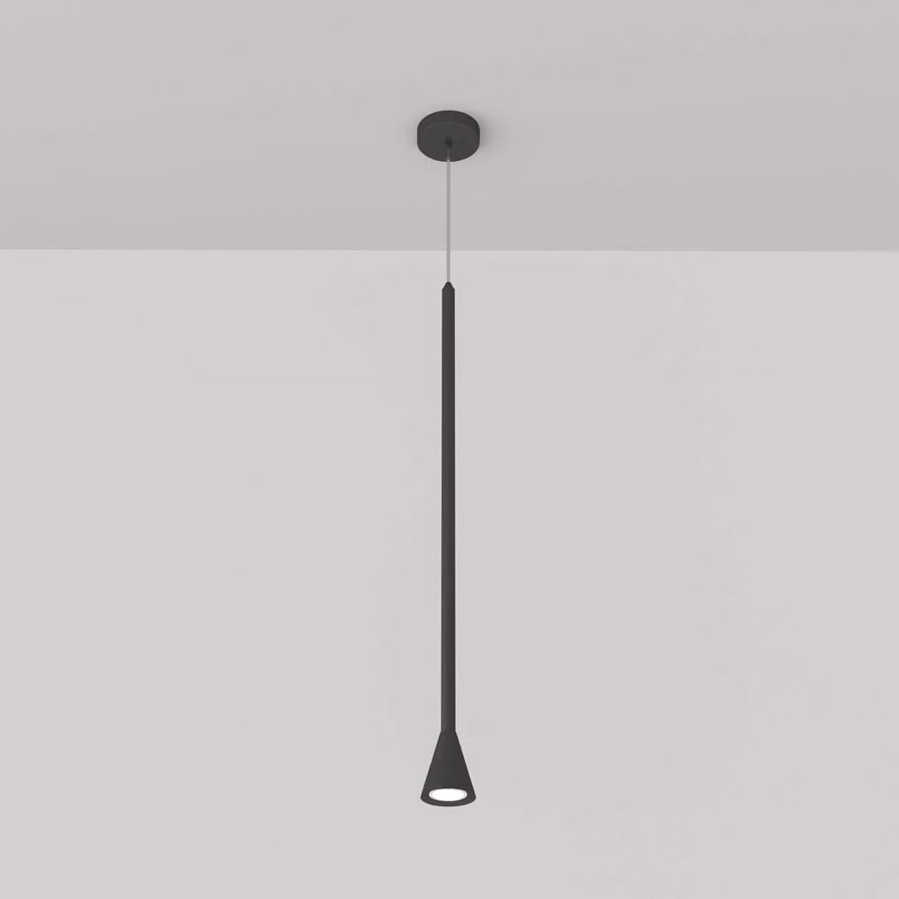 Lampadario A Sospensione Moderno Arrow Metallo Nero 1 Luce Gu10 40W