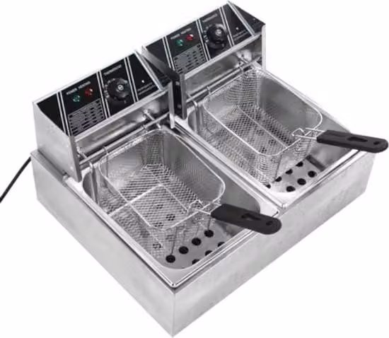 Frittura doppia - 60 x 50 x 36 cm - 60-200°C (cavo di alimentazione 220V)